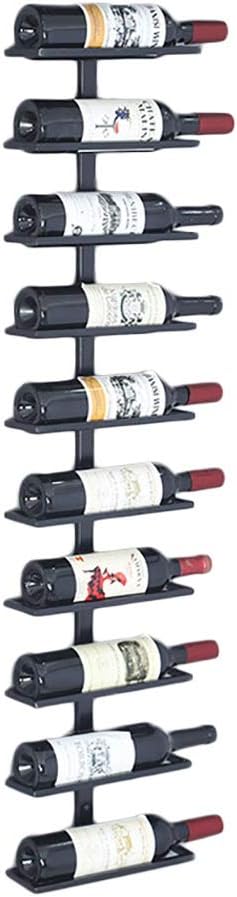 ZJDYDY Wall-Mounted Wine Rack 10 Bottles Black