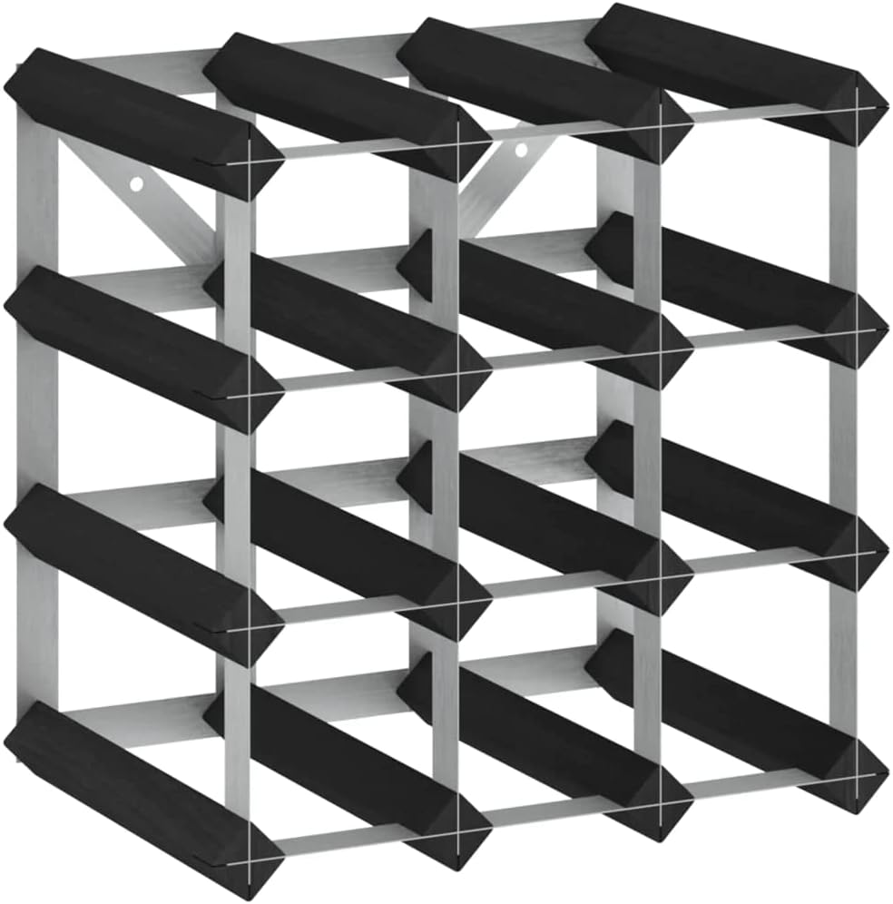 vidaXL Solid Wood Wine Rack for 42 Bottles