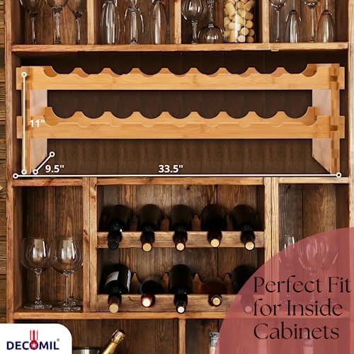 DECOMIL 18 Bottle Wine Rack - Modular Stackable