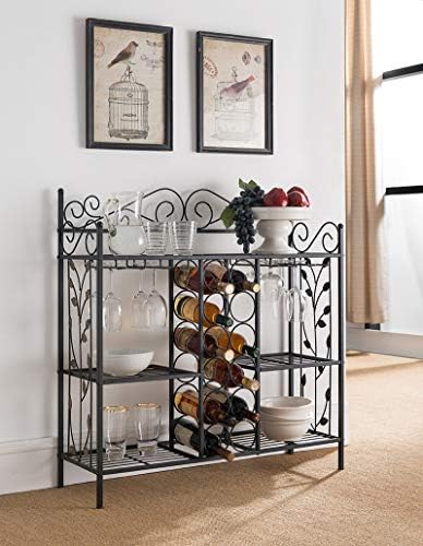K B Furniture WR1351 Black Metal Wine Rack 1