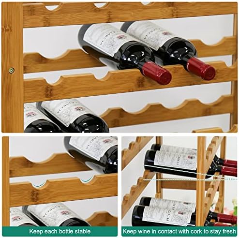 Kinfant Freestanding Bamboo Wine Rack with Drawer