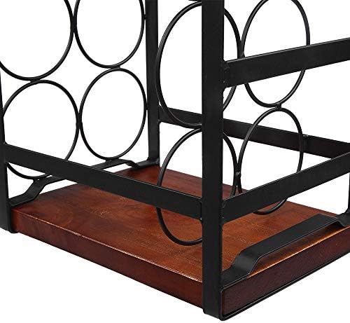 DOLFISH 3 Tiers Freestanding Wine Rack Black and Brown