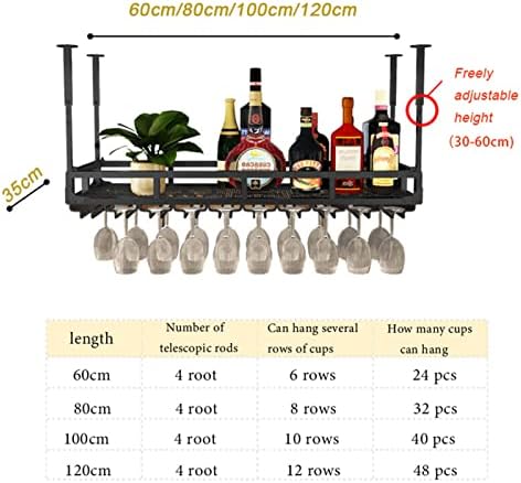 ZJDYDY Hanging Wine Rack - Adjustable Metal Holder for Bars and Kitchens
