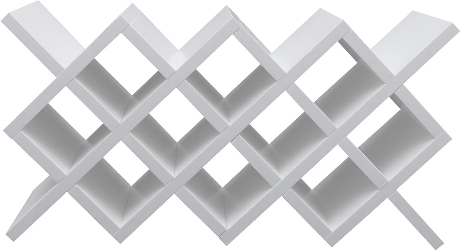 10 Grids Wall-Mounted Wine Rack with Lattice Design