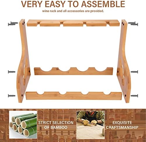 LEIMO KPARTS Freestanding Wine Rack with Glass Holder 1