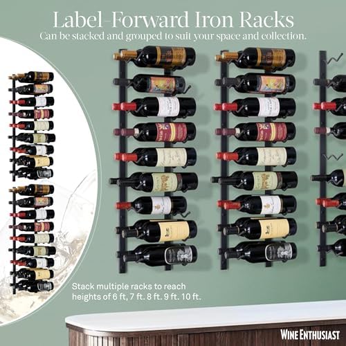 Wine Enthusiast NFINITY 18 Bottle Wall Wine Rack Black