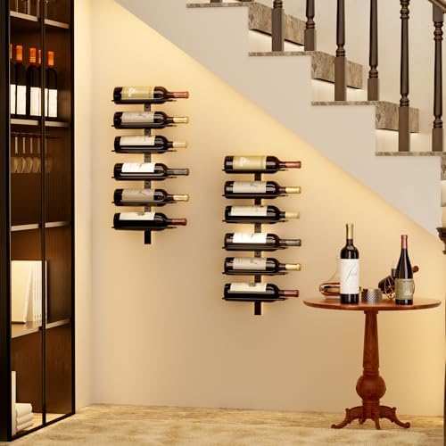 B4Life Wall Mounted 12 Bottle Wine Rack Black