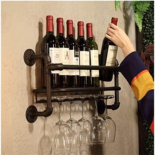 JLVAWIN Wall Mounted Wine Rack Organizer Black