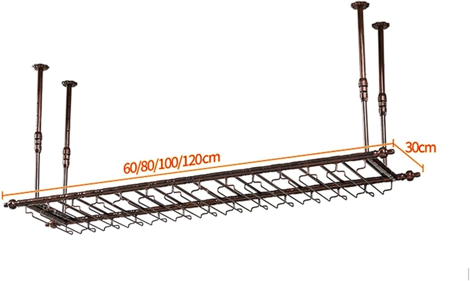 Hanging Wine Rack with Adjustable Height and Width