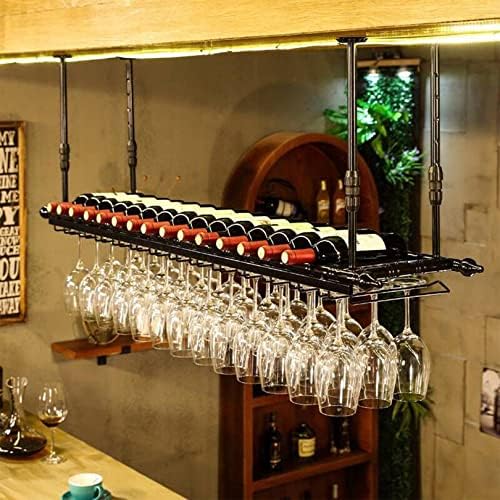 ZJDYDY 2-in-1 Adjustable Wine Rack for Ceiling and Wall