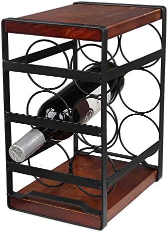 DOLFISH 3 Tiers Freestanding Wine Rack Black and Brown