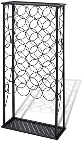 FAMIROSA 28 Bottle Freestanding Metal Wine Rack