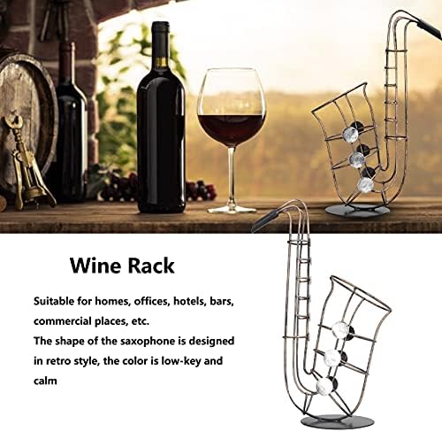 XPSSJMU Tabletop Wine Rack Metal Figurine Decor