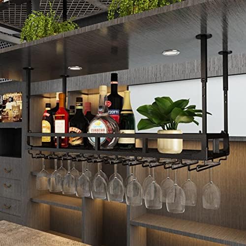 Ceiling Wine Glass Rack with Adjustable Height