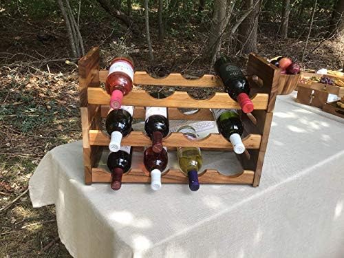 Kalmar Home Acacia Wood 4 Bottle Wine Rack 1