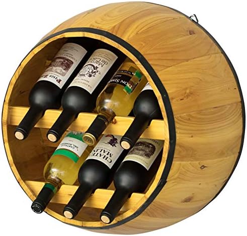 Vintiquewise Wooden Hanging Wine Barrel Wine Rack