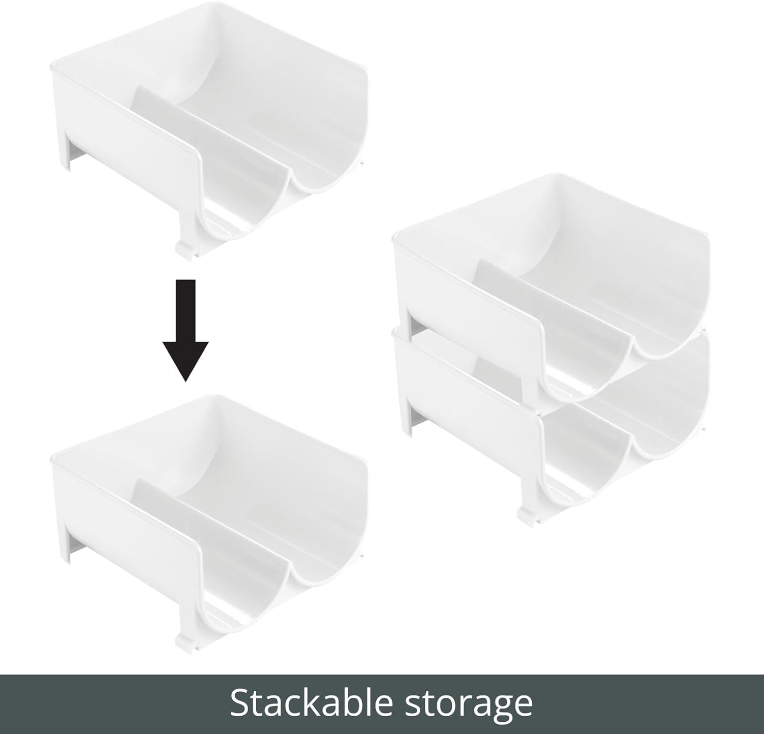 mDesign Stackable Wine Rack - 3 Bottle Storage Organizer