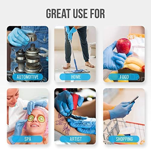 Serenelife Nitrile Gloves 100 Pack - Soft Textured and Comfortable