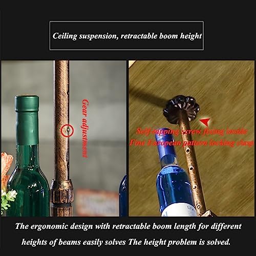 Hanging Wine Rack with Glass Holder Bronze 80x25cm
