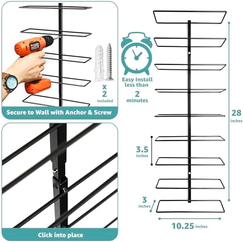 Sorbus Wall Wine Rack Glass Holder Set - 2 Pack