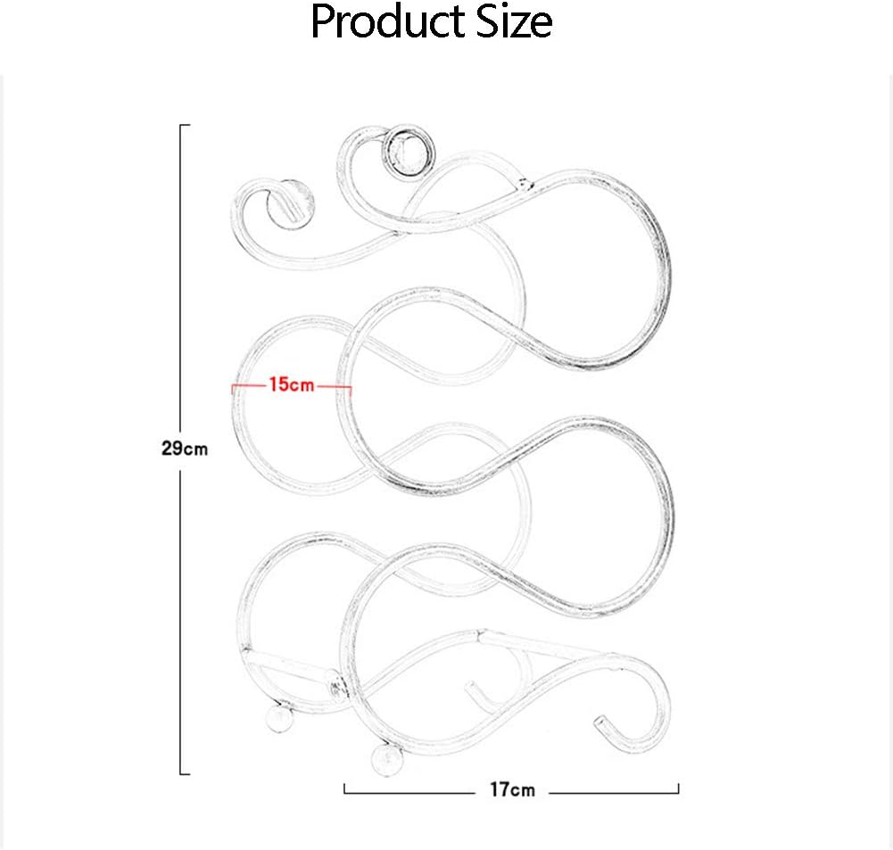 S-Shaped Four-Bottle Iron Wine Rack with Bronze Finish