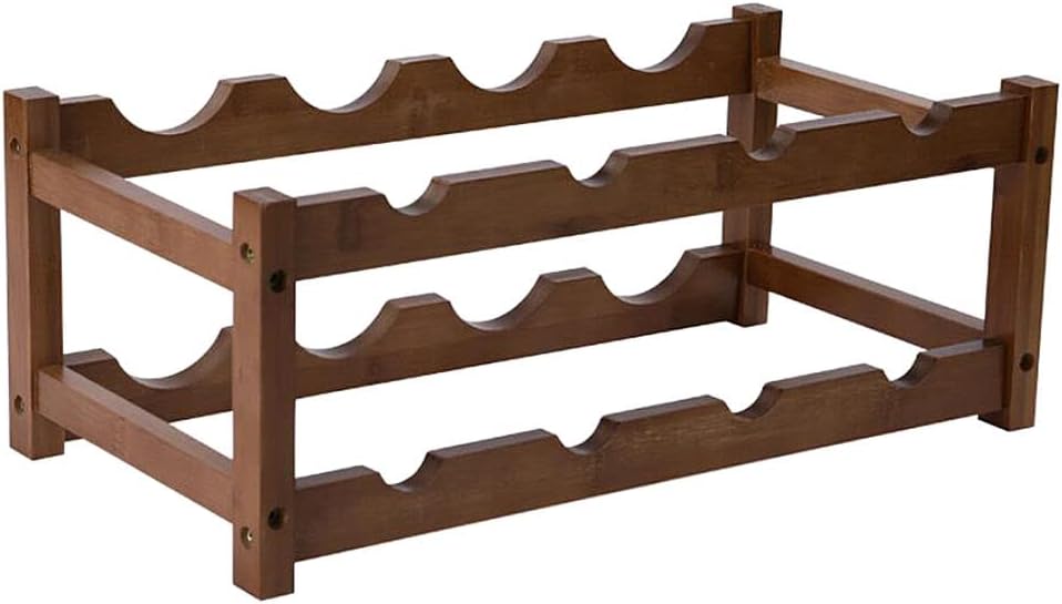 2-Layer Bamboo Wine Rack for Home Bar and Pantry 1