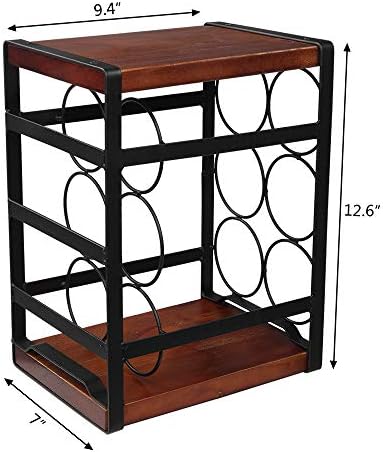 DOLFISH 3 Tiers Freestanding Wine Rack Black and Brown