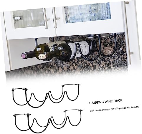 Zerodeko 2pcs Black Wrought Iron Wine Rack Wall Mount Sturdy Display Holder