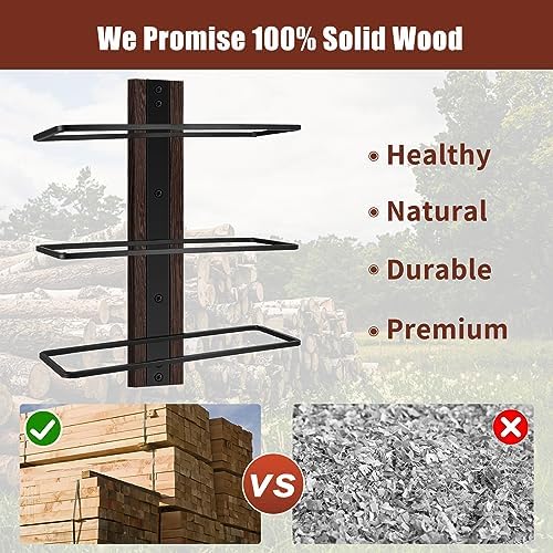 AGJIDSO Solid Wood Wall Wine Rack - 12 Bottle Capacity
