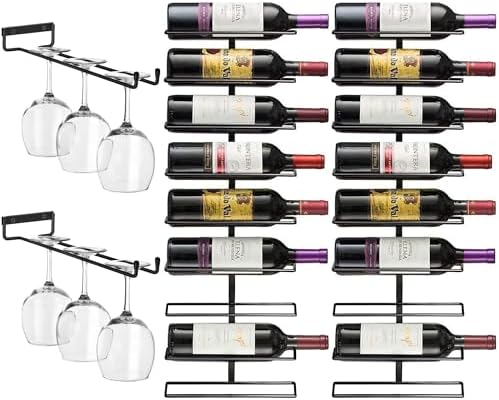 Sorbus Wall Wine Rack Glass Holder Set - 2 Pack