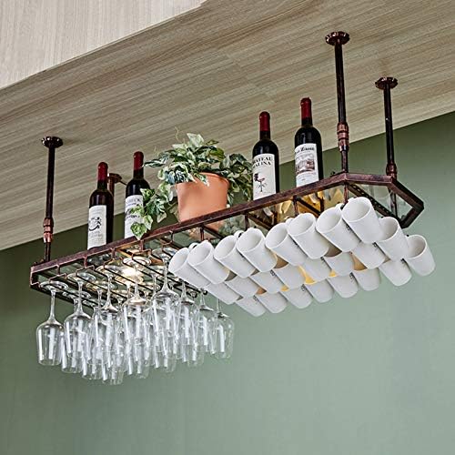 Rustic Bronze Wine Rack with Adjustable Glass Holder