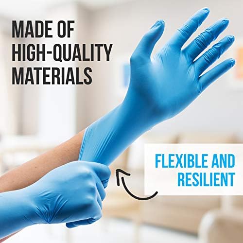 Serenelife Nitrile Gloves 100 Pack - Soft Textured and Comfortable