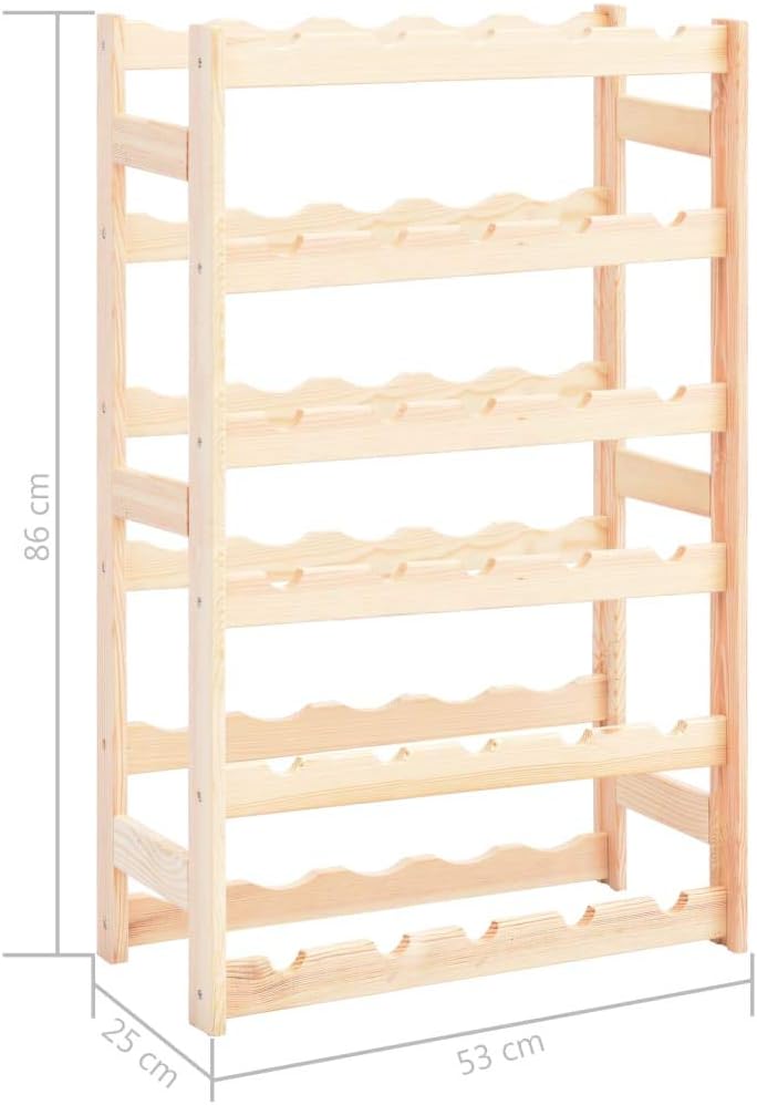 SKM 30 Bottle Wine Rack Pinewood Freestanding