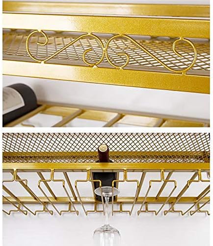 Adjustable Wall-Mounted Wine Rack with 2-Layer Storage