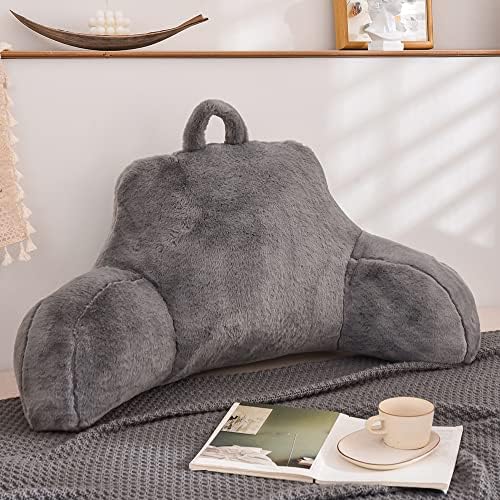Btargot Reading Pillow with Arms for Back Support Grey