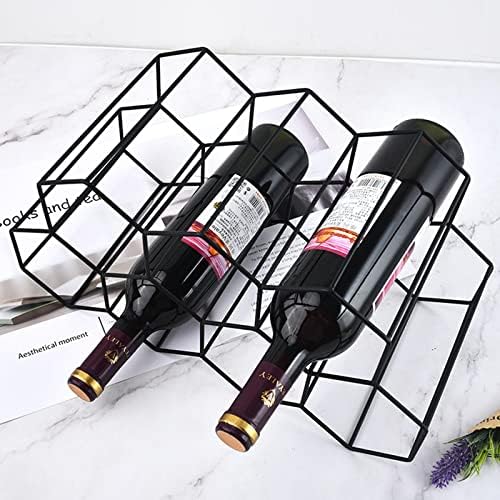 AVLA 9-Bottle Metal Countertop Wine Rack Black