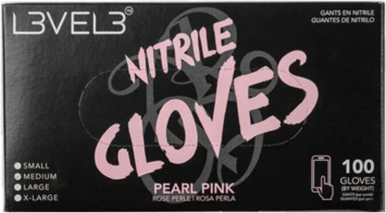 Pink Nitrile Gloves 100 Count Box - Latex Free Snug Fit