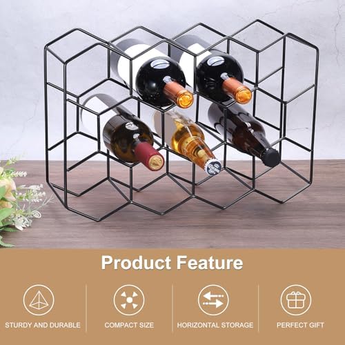 Uxcell 14 Bottle Tabletop Wine Rack in Black