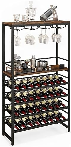 Giantex 4-Tier Freestanding Wine Rack 32 Bottles 16 Glasses