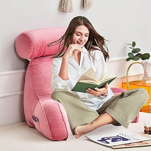 HOFFTI Reading Cushion with Neck Roll and Armrests for Bed and Sofa