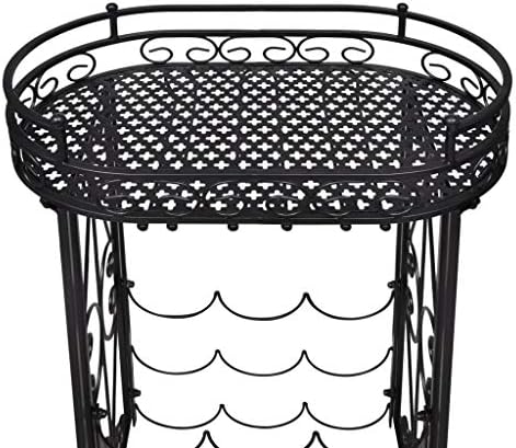 CHARMMA 9-Bottle Floor Wine Rack with Glass Holder