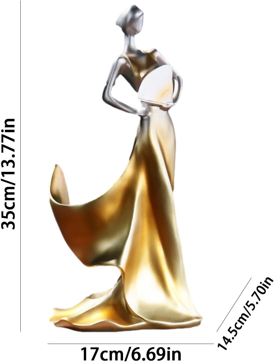 Resin Wine Bottle Holder with Dancing Girl Decor
