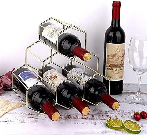 Nordic Wrought Iron Wine Holder with Honeycomb Design