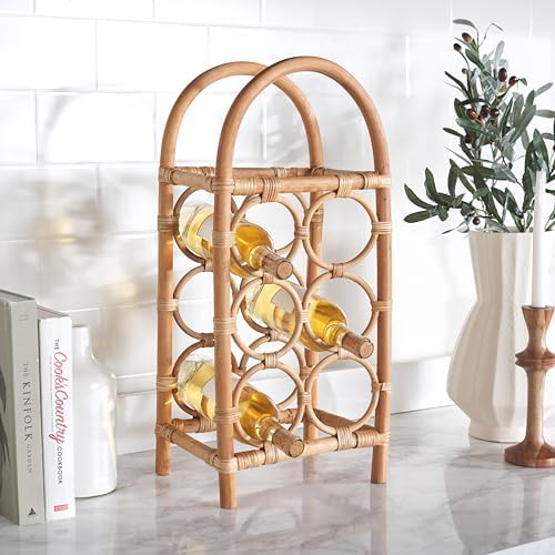 SAFAVIEH Lyza Coastal Boho Rattan Wine Rack