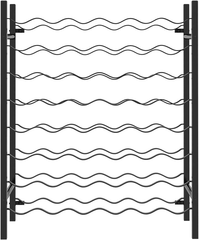 WEHUOSIF 48-Bottle Freestanding Wine Rack Black Metal