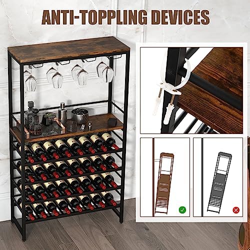 Giantex 4-Tier Freestanding Wine Rack 32 Bottles 16 Glasses