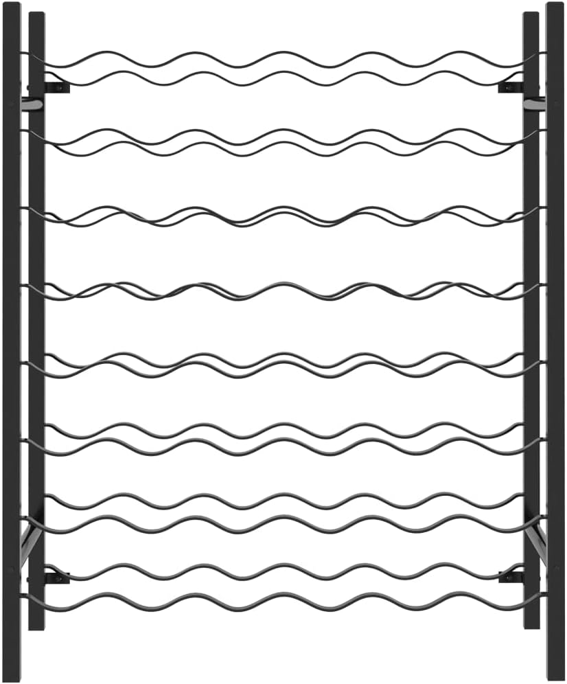 Wine Rack Table for 48 Bottles Black Metal