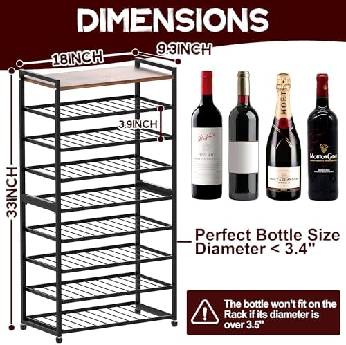 40-Bottle Freestanding Wine Rack with 8 Tiers