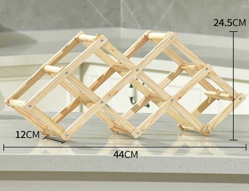Wine Rack for 6 Bottles - Wood Natural 44cm
