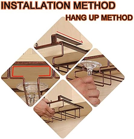 Modern Metal Wine Glass Rack Set - 60Cm Ceiling Mount